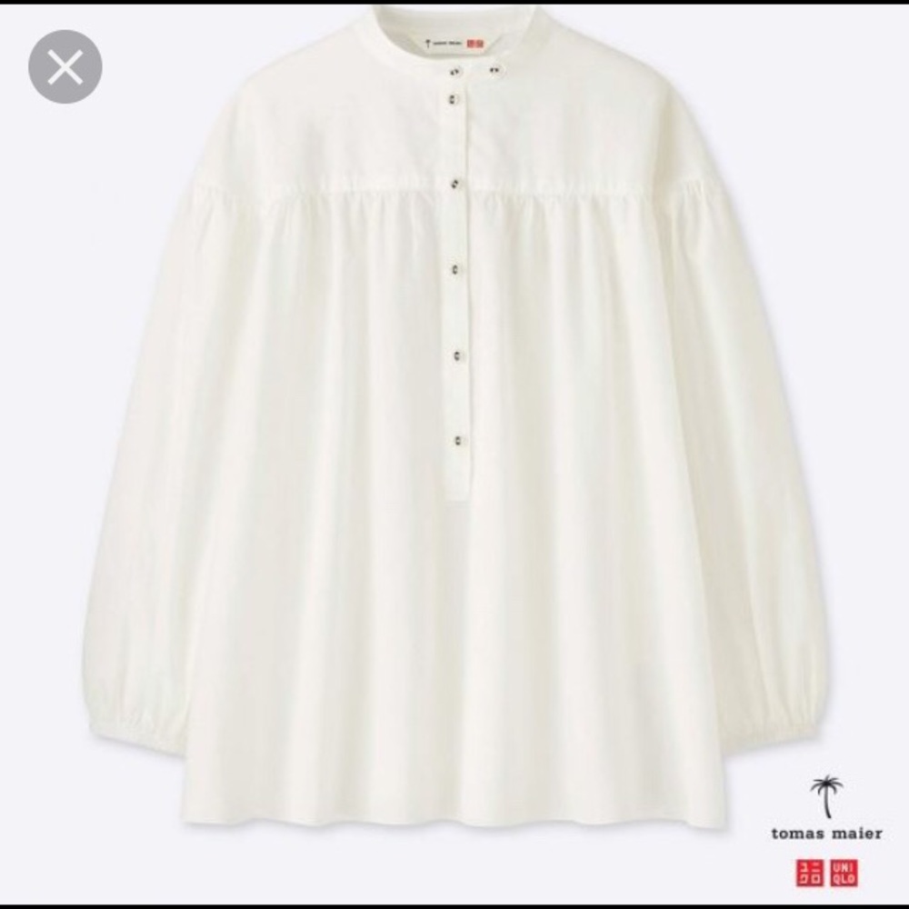 Uniqlo x Tomas Maier Cotton 3/4 Sleeve Blouse